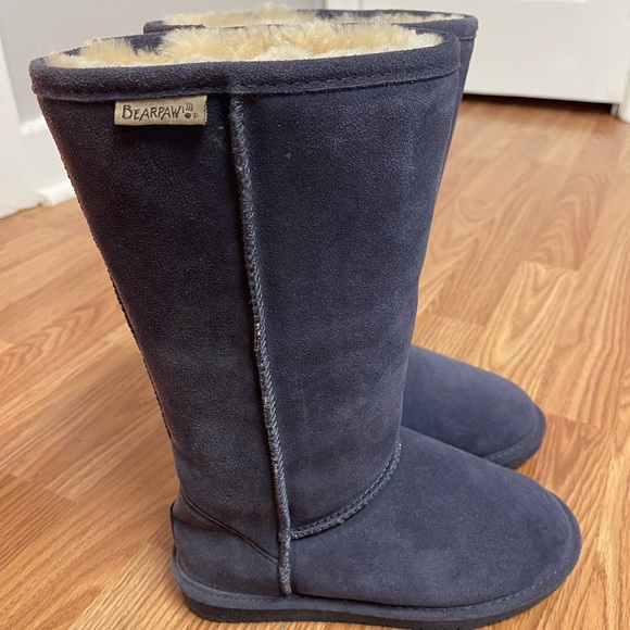 Women’s BearPaw Emma Tall Blue Suede Boots SZ 6 - Picture 9 of 11